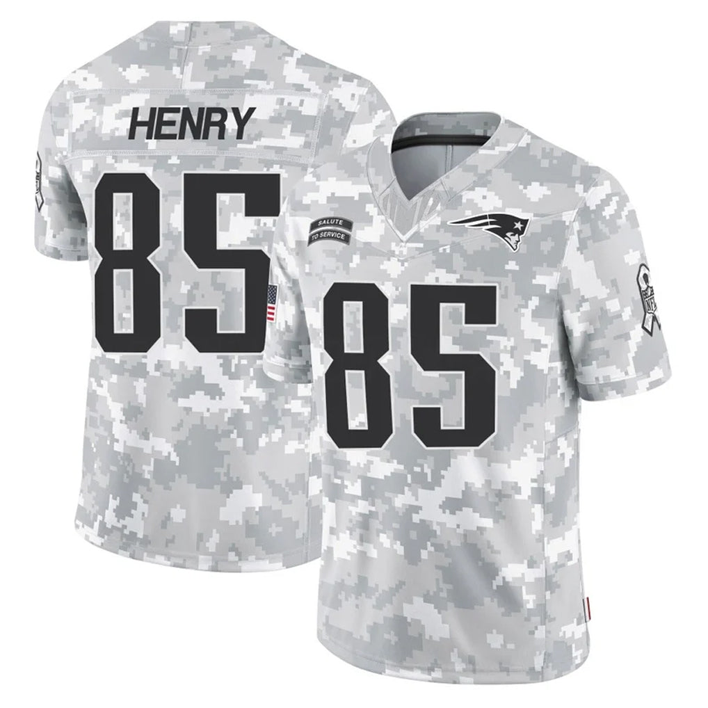 Blackjersey NE.Patriots #85 Hunter Henry Player Arctic Camo Salute To Service Limited Game Stitched Jerseys