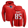 Blackjersey NE.NE.Patriots #85 Hunter Henry Player Red LOGO Pullover Hoodies Home Game Stitched Jerseys