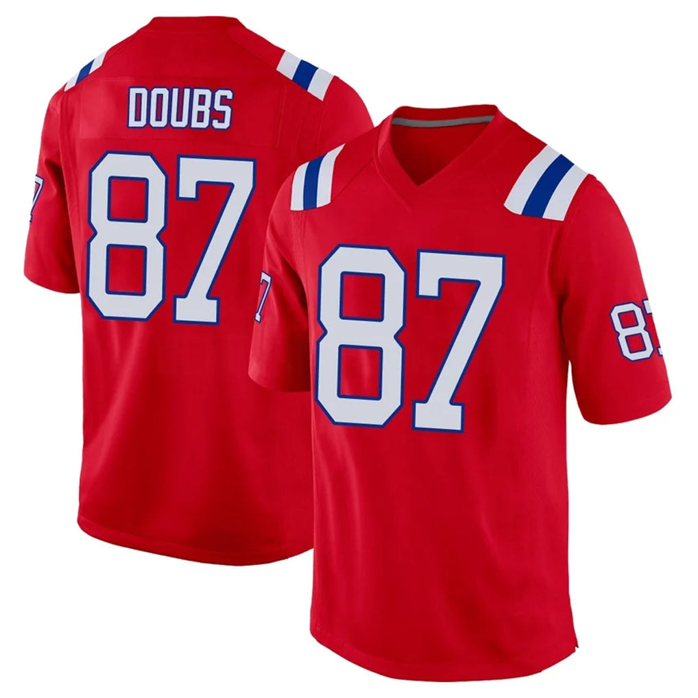 Blackjersey NE.Patriots #87 Romeo Doubs Player Red Home Game Stitched Jerseys