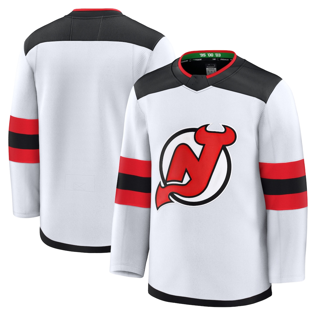 Blackjersey NJ.Devils White Away Premium Jerseys