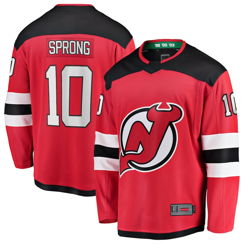 Blackjersey NJ.Devils #10 Daniel Sprong Red Home Breakaway Jerseys