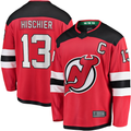 Blackjersey NJ.Devils #13 Nico Hischier Red Captain Patch Home Breakaway Jerseys