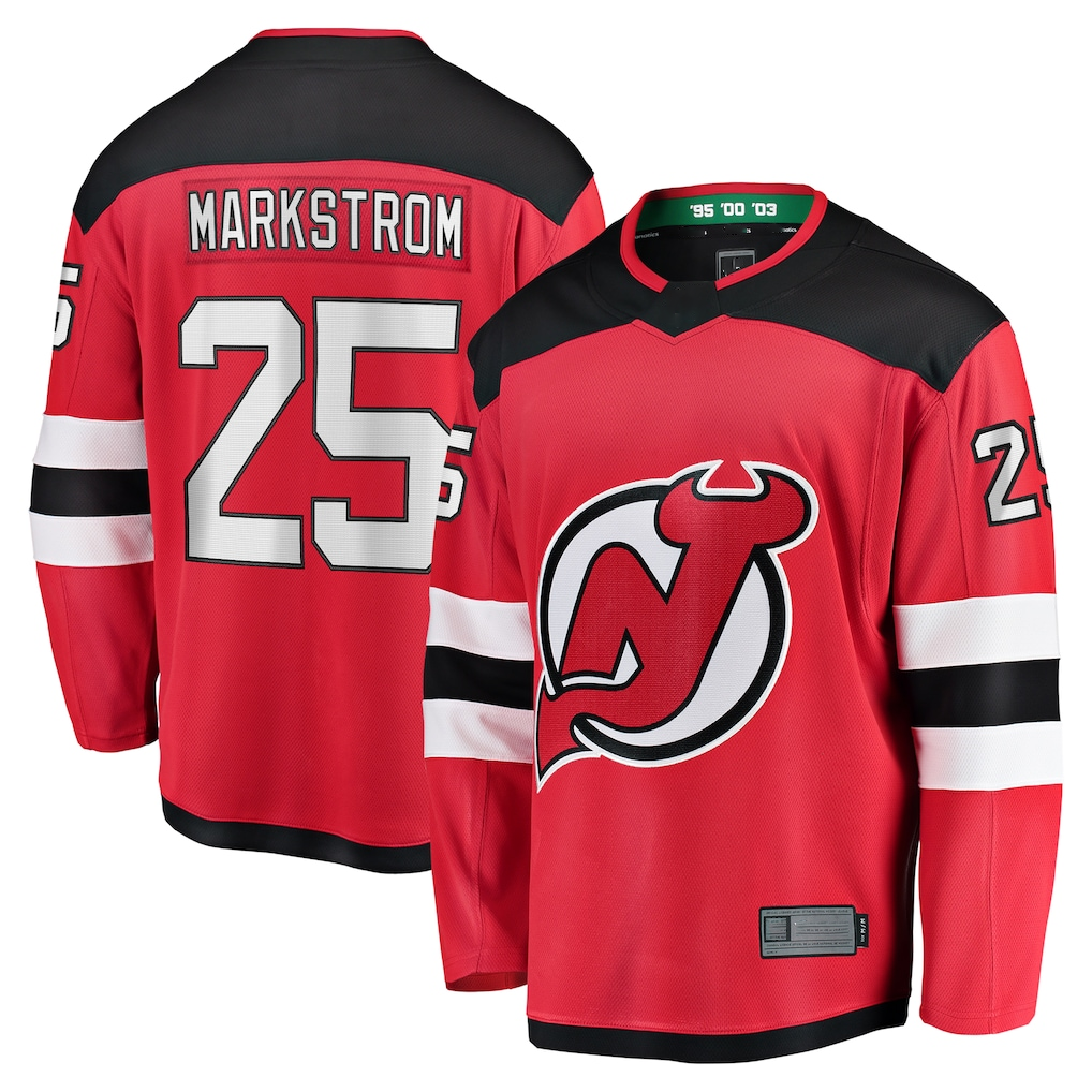 Blackjersey NJ.Devils #25 Jacob Markstrom Red Home Premier Breakaway Player Jerseys
