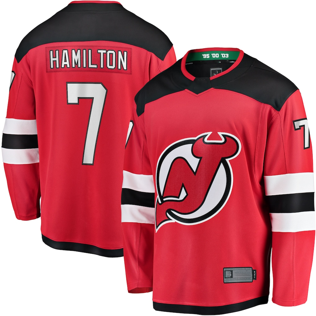Blackjersey NJ.Devils #7 Dougie Hamilton Red Breakaway Player Jerseys