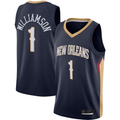 Blackjersey NO.Pelicans #1 Zion Williamson Navy Swingman Stitched Jerseys- Icon Edition