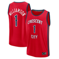 Blackjersey NO.Pelicans #1 Zion Williamson Red Fast Break Replica Player Stitched Jerseys- Statement Edition
