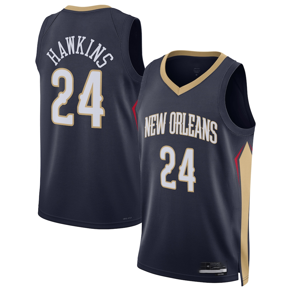 Blackjersey NO.Pelicans #24 Jordan Hawkins Navy Swingman Stitched Jerseys- Icon Edition