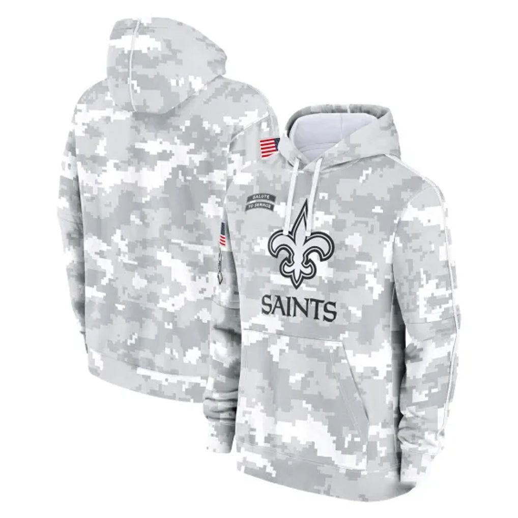 Blackjersey NO.Saints Arctic Camo Salute to Service Pullover Hoodies Limited Game Blank Player Stitched Jerseys