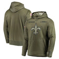 Blackjersey NO.Saints Olive Salute to Service Pullover Hoodies Home Game Blank Player Stitched Jerseys