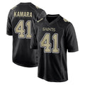 Blackjersey NO.Saints #41 Alvin Kamara Player Black Carbon Fashion Home Game Stitched Jerseys