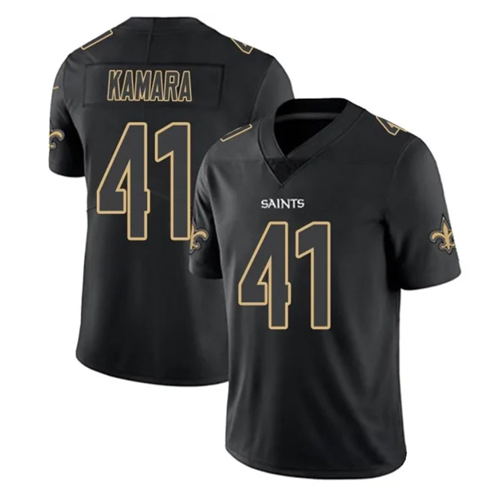 Blackjersey NO.Saints #41 Alvin Kamara Player Black Impact Limited Home Game Stitched Jerseys