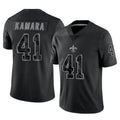 Blackjersey NO.Saints #41 Alvin Kamara Player Black Limited Reflective Home Game Stitched Jerseys