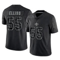 Blackjersey NO.Saints #55 Kaden Elliss Player Black Limited Reflective Home Game Stitched Jerseys