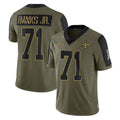 Blackjersey NO.Saints #71 Kelvin Banks Jr. Player Olive Salute To Service Limited Game Stitched Jerseys