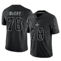 Blackjersey NO.Saints #78 Erik McCoy Player Black Limited Reflective Home Game Stitched Jerseys