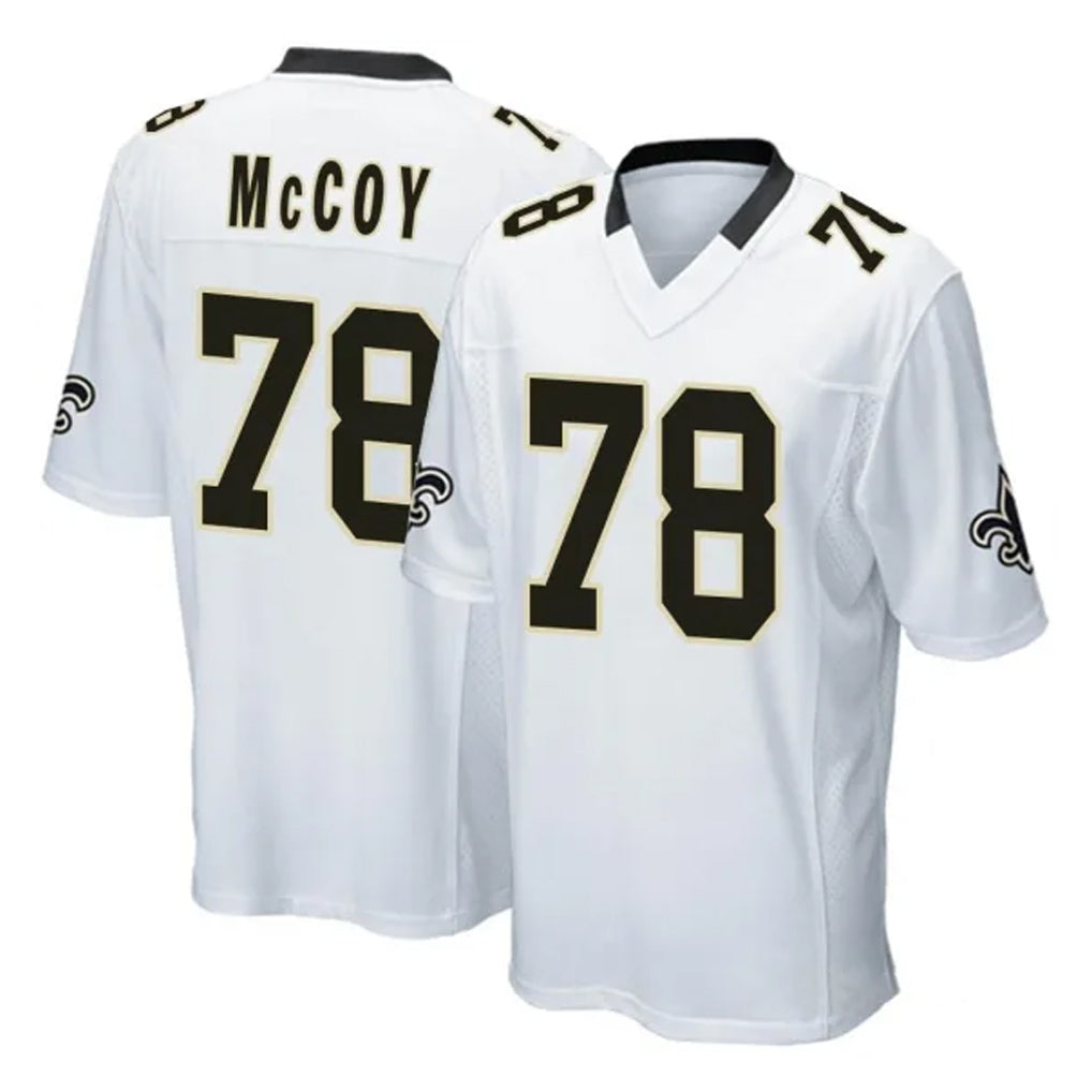 Blackjersey NO.Saints #78 Erik McCoy Player White Home Game Stitched Jerseys