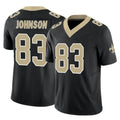 Blackjersey NO.Saints #83 Juwan Johnson Player Black Limited Vapor F.U.S.E. Home Game Stitched Jerseys