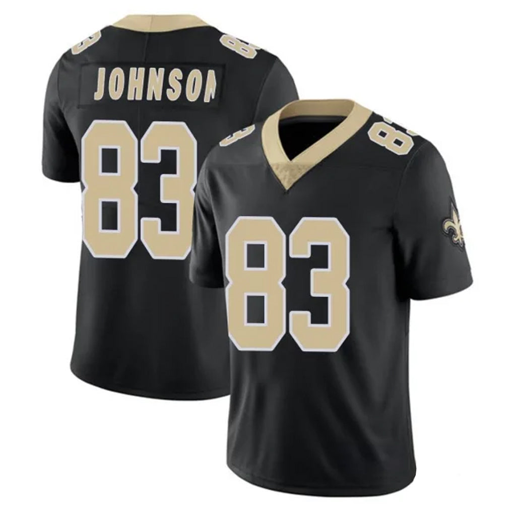 Blackjersey NO.Saints #83 Juwan Johnson Player Black Limited Vapor Untouchable Home Game Stitched Jerseys