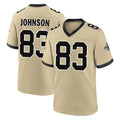 Blackjersey NO.Saints #83 Juwan Johnson Player Gold Home Game Stitched Jerseys
