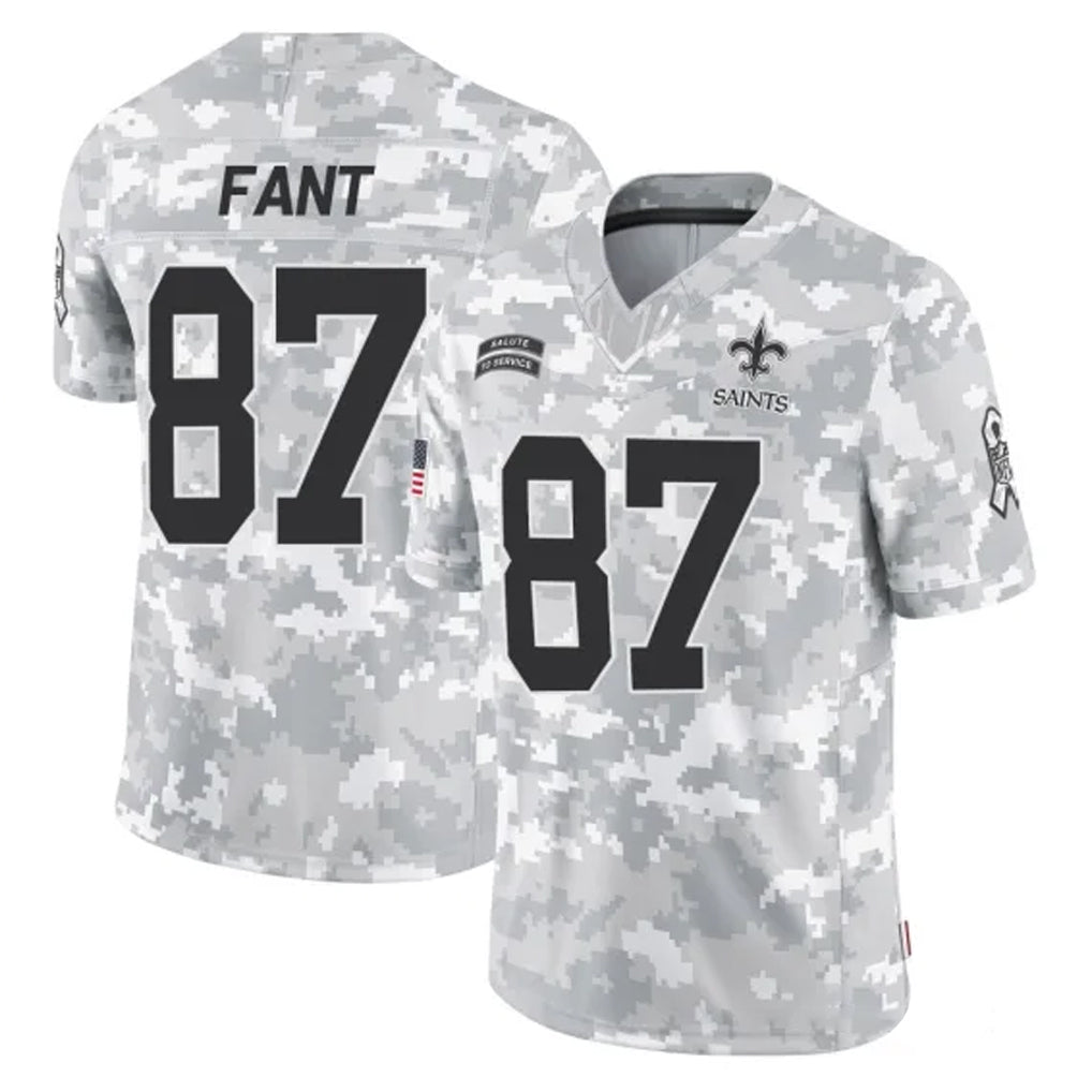 Blackjersey NO.Saints #87 Noah Fant Player Arctic Camo Salute To Service Limited Game Stitched Jerseys