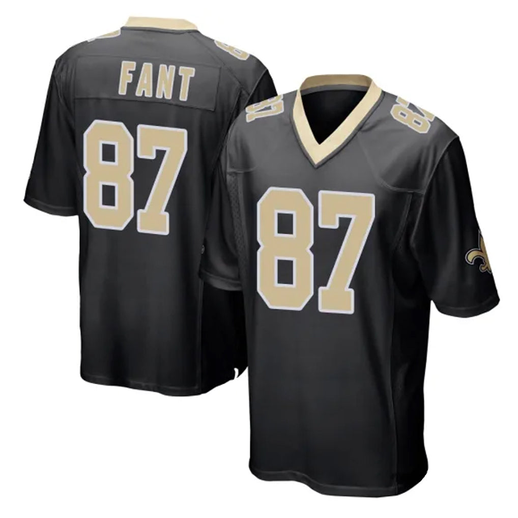 Blackjersey NO.Saints #87 Noah Fant Player Black Home Game Stitched Jerseys