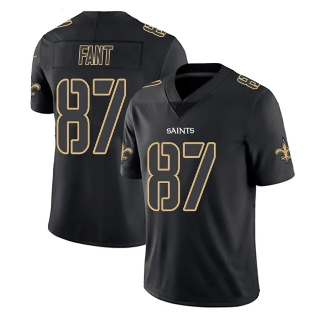 Blackjersey NO.Saints #87 Noah Fant Player Black Impact Limited Home Game Stitched Jerseys