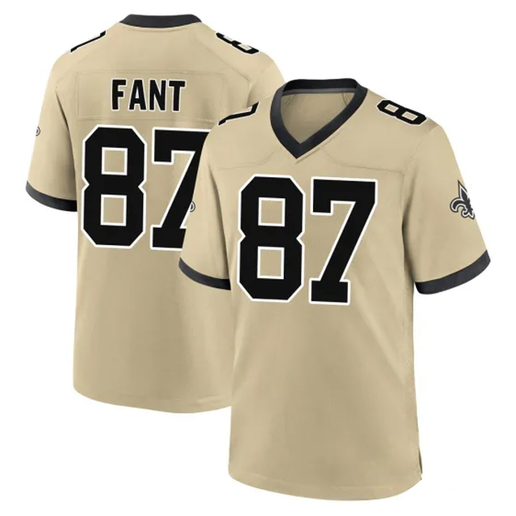 Blackjersey NO.Saints #87 Noah Fant Player Gold Home Game Stitched Jerseys