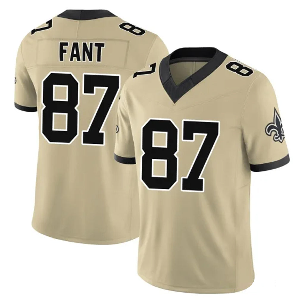 Blackjersey NO.Saints #87 Noah Fant Player Gold Limited Vapor F.U.S.E. Home Game Stitched Jerseys