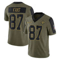 Blackjersey NO.Saints #87 Noah Fant Player Olive Salute To Service Limited Game Stitched Jerseys