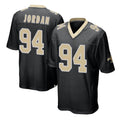 Blackjersey NO.Saints #94 Cameron Jordan Player Black Home Game Stitched Jerseys
