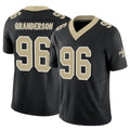 Blackjersey NO.Saints #96 Carl Granderson Player Black Limited Vapor F.U.S.E. Home Game Stitched Jerseys
