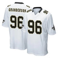 Blackjersey NO.Saints #96 Carl Granderson Player White Home Game Stitched Jerseys