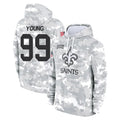 Blackjersey NO.Saints #99 Chase Young Player Arctic Camo Salute to Service Pullover Hoodies Limited Game Stitched Jerseys