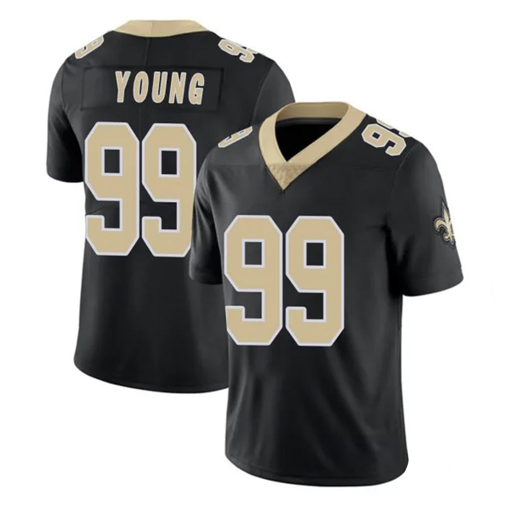 Blackjersey NO.Saints #99 Chase Young Player Black Limited Vapor Untouchable Home Game Stitched Jerseys
