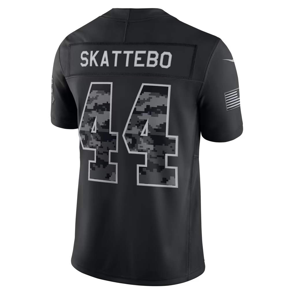 Blackjersey  NY.Giants #44 Cam Skattebo Black 2026 Salute to Service Stitched Limited Jersey