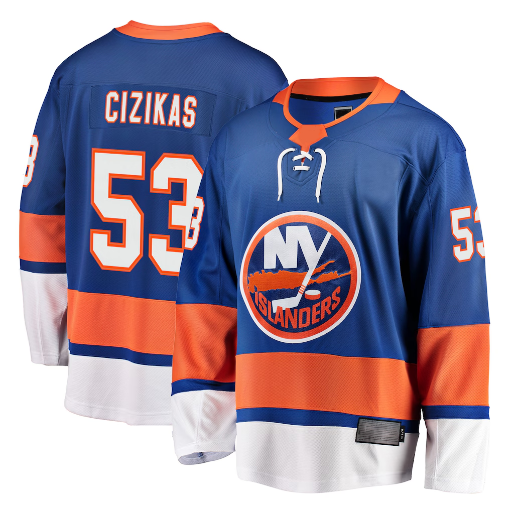 Blackjersey NY.Islanders #53 Casey Cizikas Royal Breakaway Player Jerseys