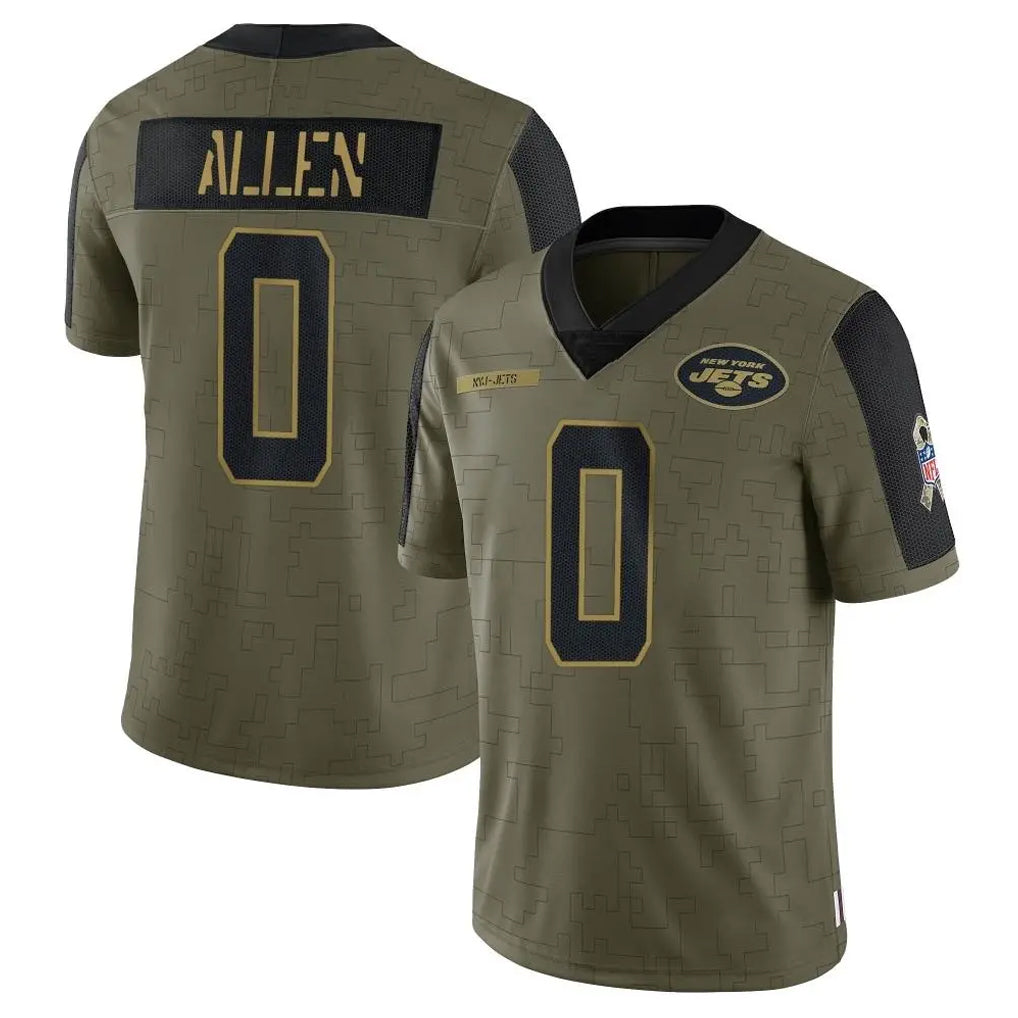 Blackjersey NY.Jets #0 Braelon Allen Player Olive Salute To Service Limited Game Stitched Jerseys