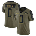 Blackjersey NY.Jets #0 Braelon Allen Player Olive Salute To Service Limited Game Stitched Jerseys