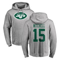 Blackjersey NY.Jets #15 Adonai Mitchell Player Gray LOGO Pullover Hoodies Limited Game Stitched Jerseys