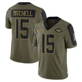Blackjersey NY.Jets #15 Adonai Mitchell Player Olive Salute To Service Limited Game Stitched Jerseys