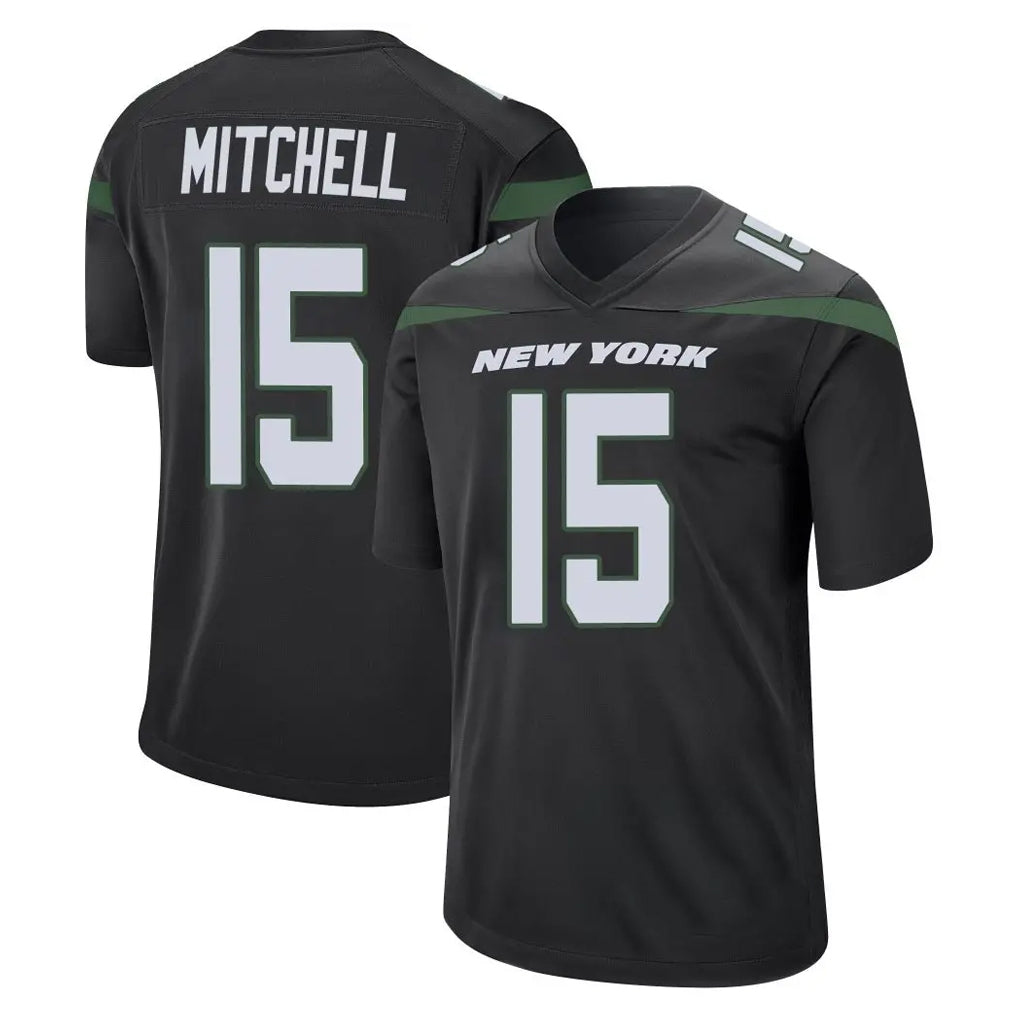 Blackjersey NY.Jets #15 Adonai Mitchell Player Stealth Black Home Game Stitched Jerseys