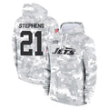 Blackjersey NY.Jets #21 Brandon Stephens Player Arctic Camo Salute to Service Pullover Hoodies Limited Game Stitched Jerseys