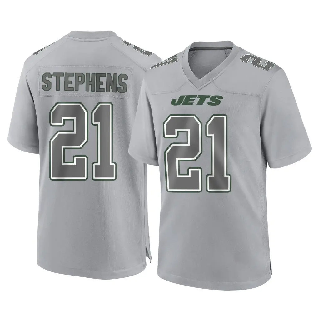 Blackjersey NY.Jets #21 Brandon Stephens Player Gray Limited Atmosphere Fashion Home Game Stitched Jerseys