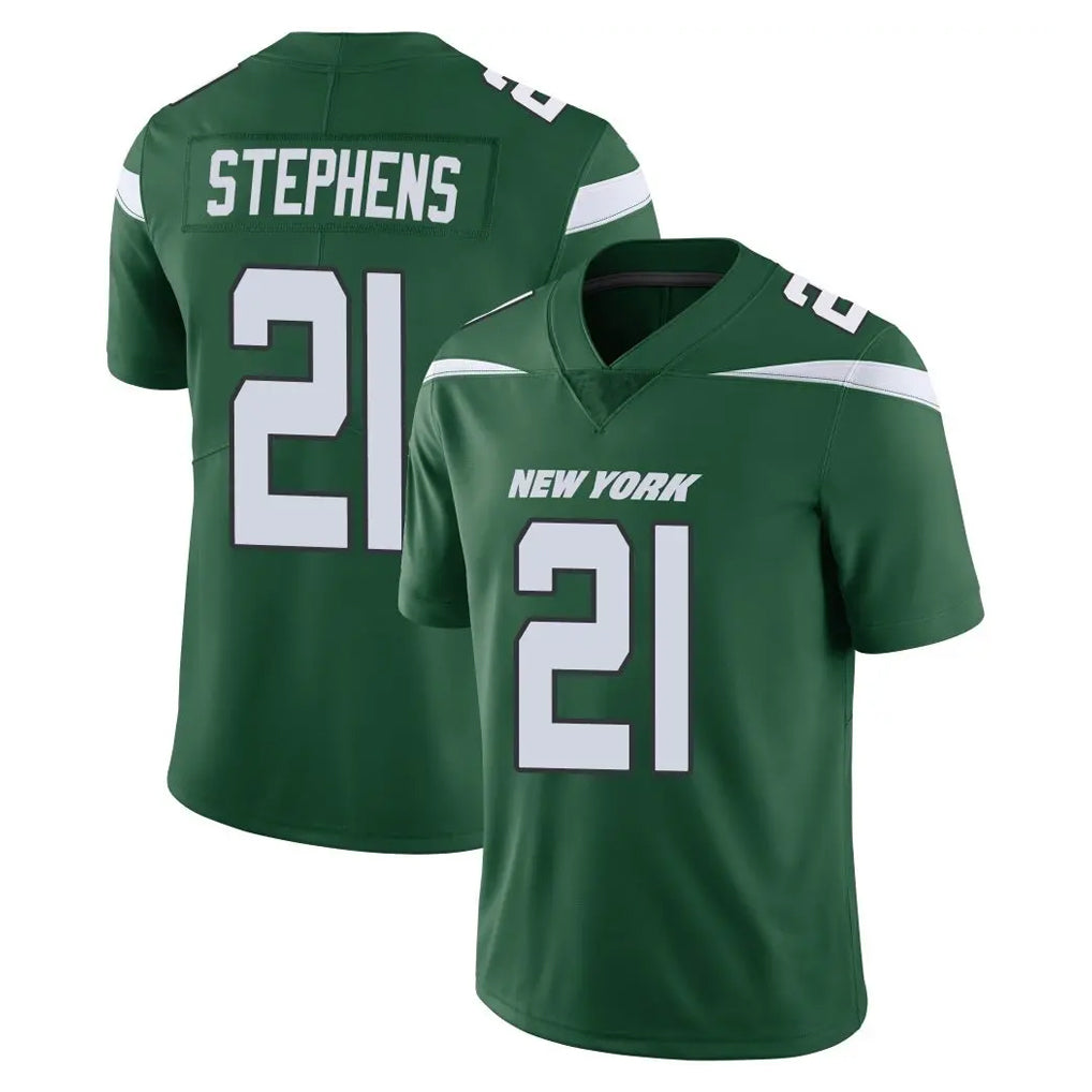 Blackjersey NY.Jets #21 Brandon Stephens Player Green Limited Vapor Home Game Stitched Jerseys