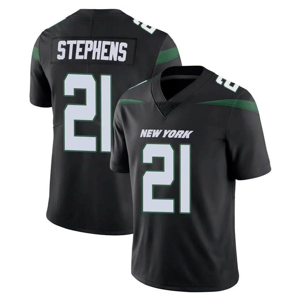 Blackjersey NY.Jets #21 Brandon Stephens Player Stealth Black Limited Vapor Home Game Stitched Jerseys