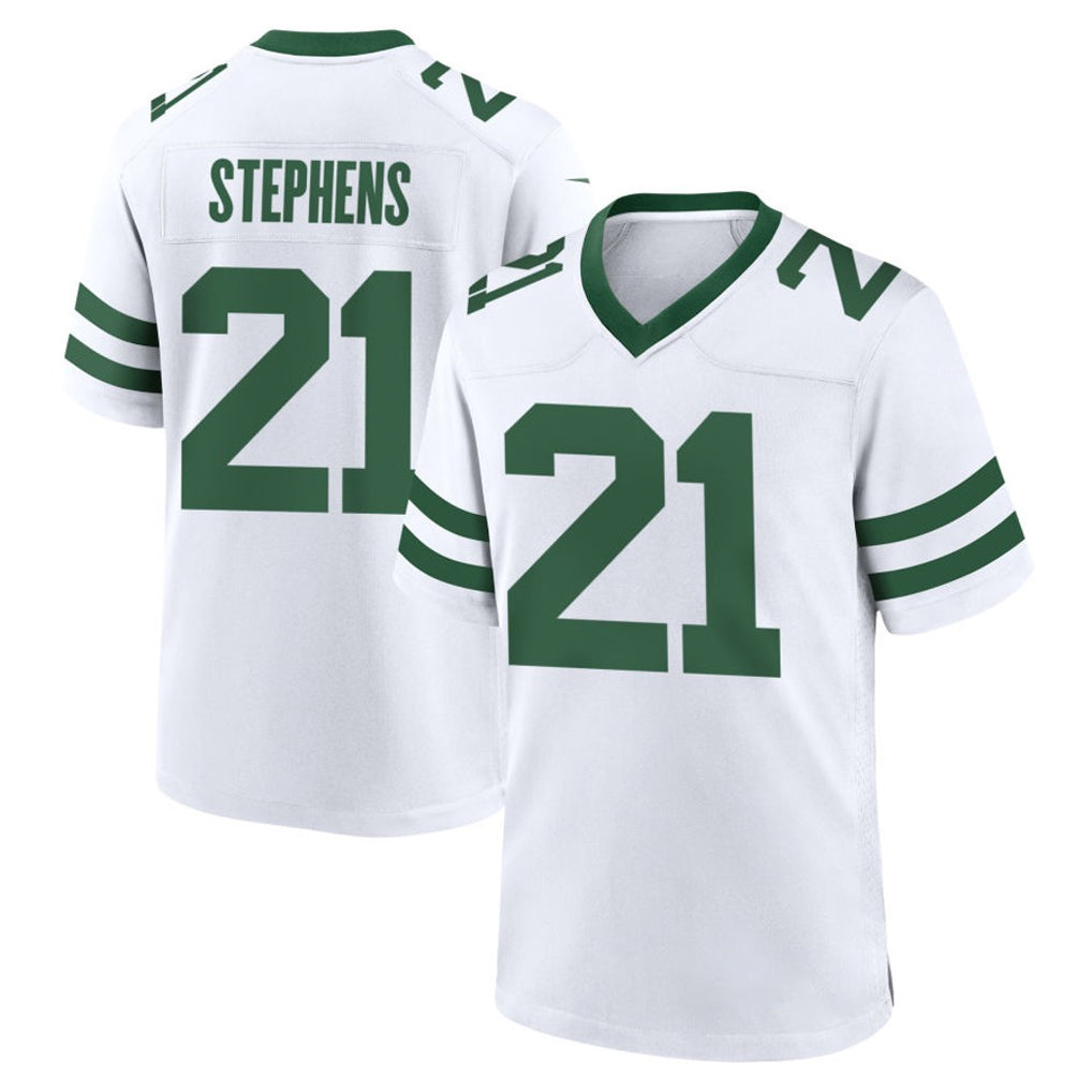 Blackjersey NY.Jets #21 Brandon Stephens Player White Legacy Home Game Stitched Jerseys