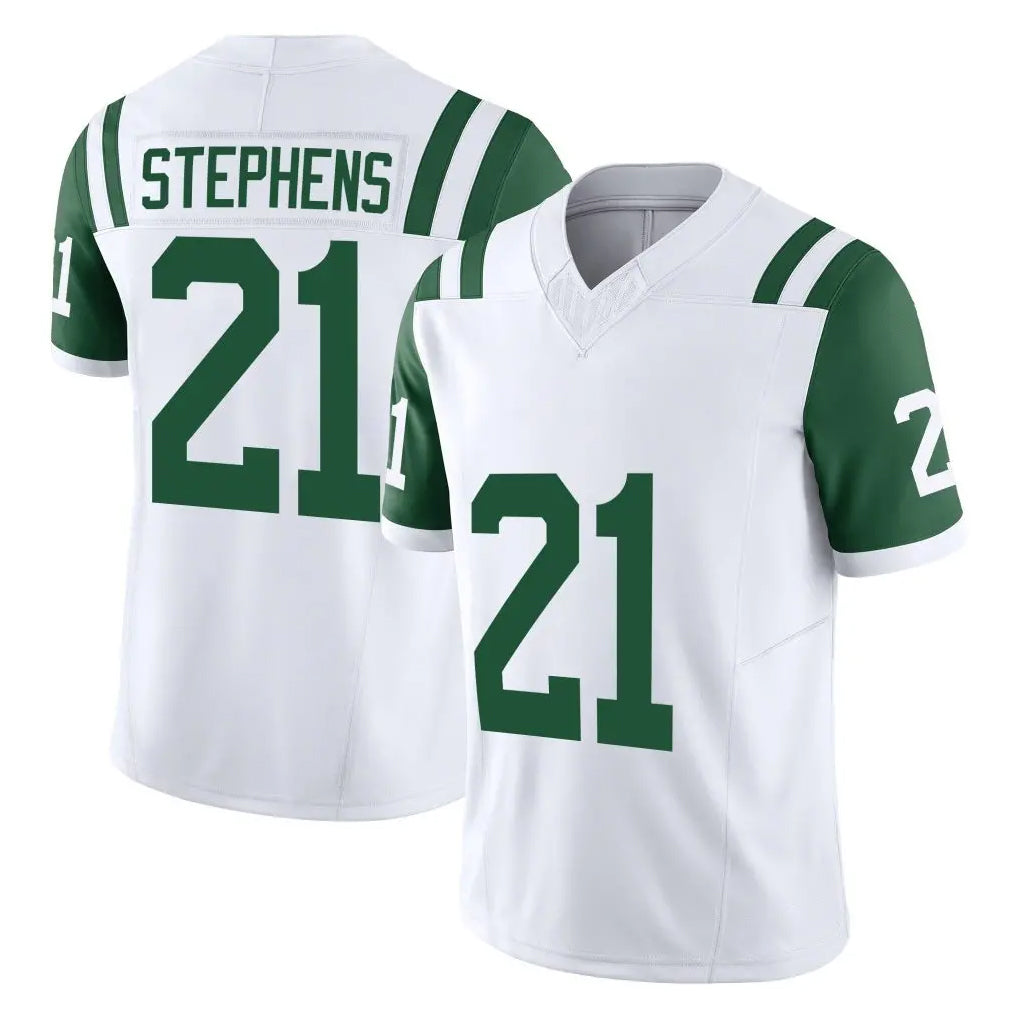 Blackjersey NY.Jets #21 Brandon Stephens Player White Limited Classic Vapor F.U.S.E. Home Game Stitched Jerseys