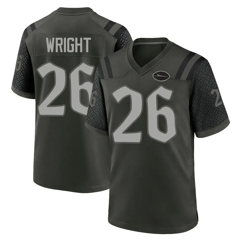 Blackjersey NY.Jets #26 Nahshon Wright Player Green 2025 Rivalries Collection Home Game Stitched Jerseys