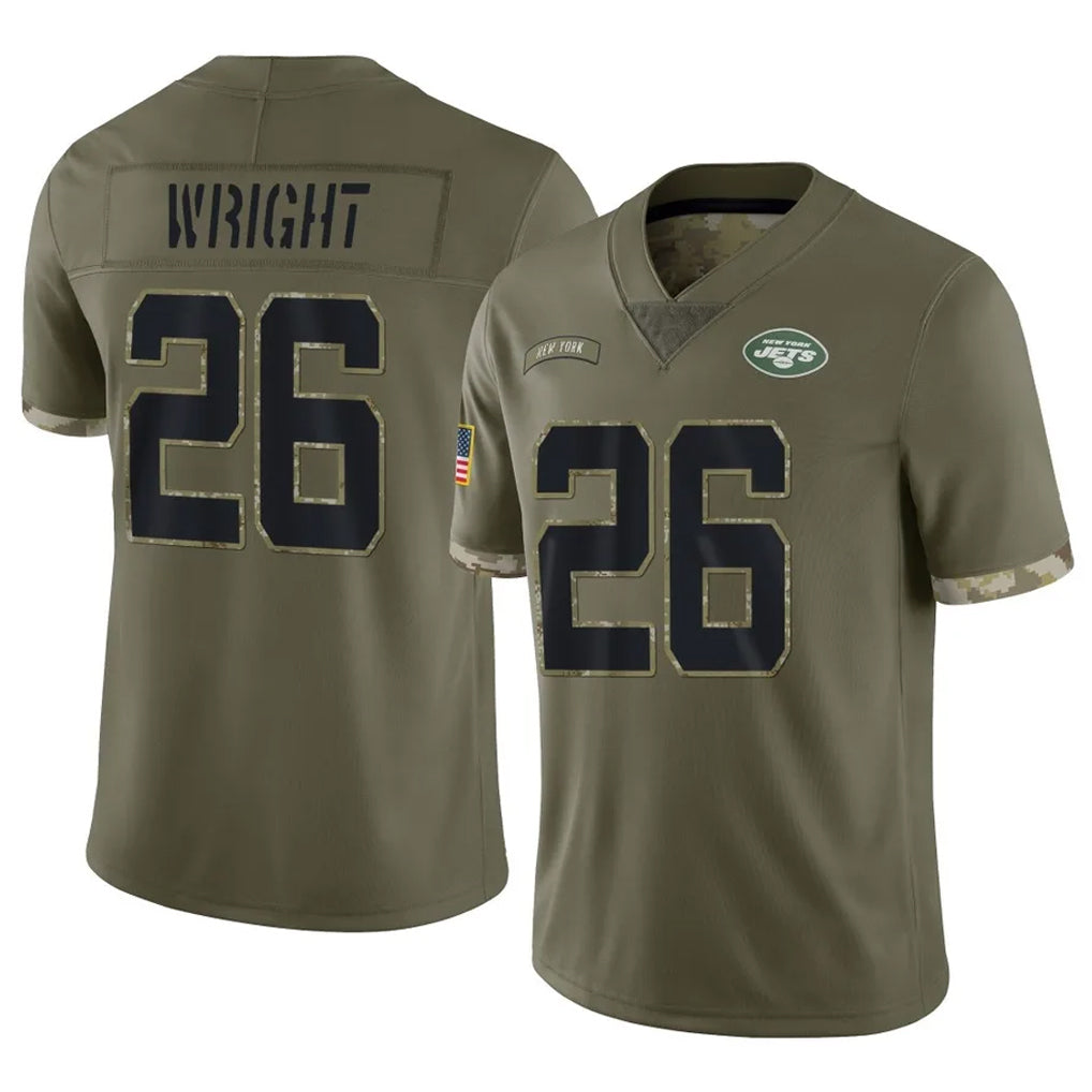 Blackjersey NY.Jets #26 Nahshon Wright Player Olive Salute To Service Limited Stitched Jerseys