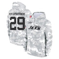 Blackjersey NY.Jets #29 Minkah Fitzpatrick Player Arctic Camo Salute to Service Pullover Hoodies Limited Game Stitched Jerseys
